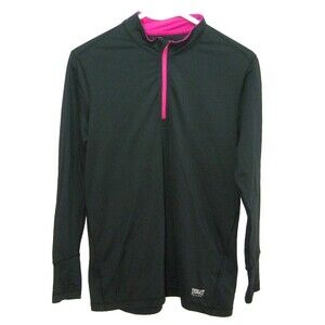 EVERLAST Sport Girl's (Size Youth XL) Black Athletic 1/4 Zip Running Shirt Top